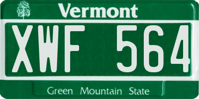 VT license plate XWF564