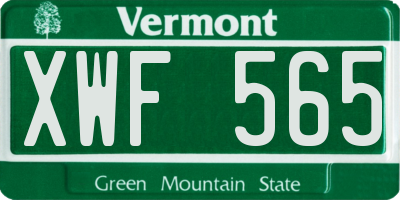 VT license plate XWF565