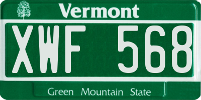 VT license plate XWF568