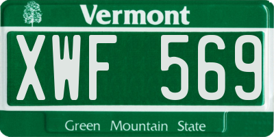 VT license plate XWF569