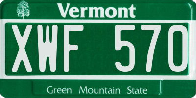 VT license plate XWF570