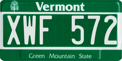 VT license plate XWF572