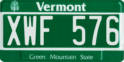 VT license plate XWF576