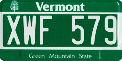 VT license plate XWF579