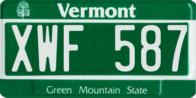VT license plate XWF587