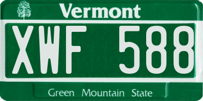 VT license plate XWF588