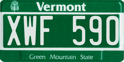 VT license plate XWF590