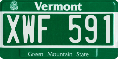 VT license plate XWF591