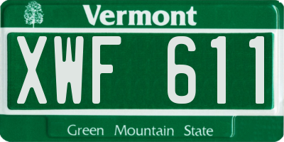VT license plate XWF611