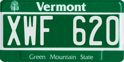 VT license plate XWF620