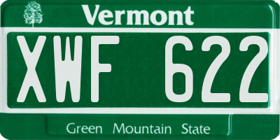 VT license plate XWF622