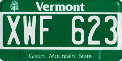 VT license plate XWF623