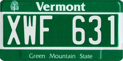 VT license plate XWF631