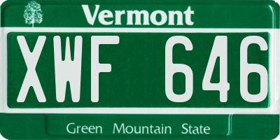 VT license plate XWF646