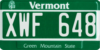 VT license plate XWF648