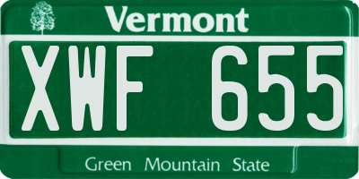 VT license plate XWF655