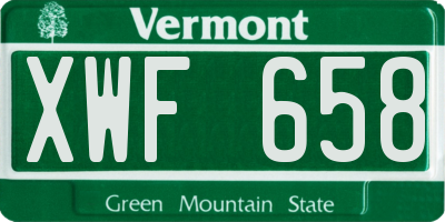 VT license plate XWF658