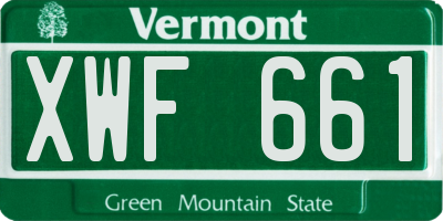 VT license plate XWF661