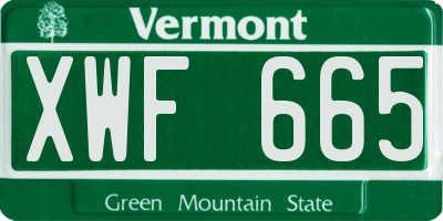 VT license plate XWF665