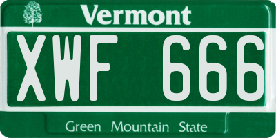VT license plate XWF666