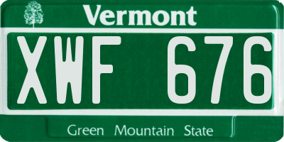 VT license plate XWF676