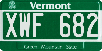 VT license plate XWF682