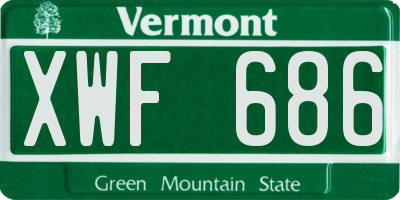 VT license plate XWF686