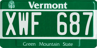 VT license plate XWF687