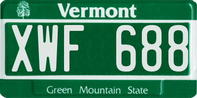 VT license plate XWF688