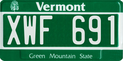 VT license plate XWF691