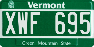 VT license plate XWF695
