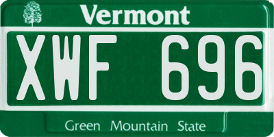 VT license plate XWF696