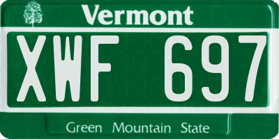 VT license plate XWF697