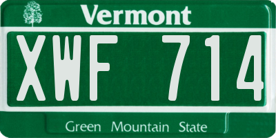 VT license plate XWF714