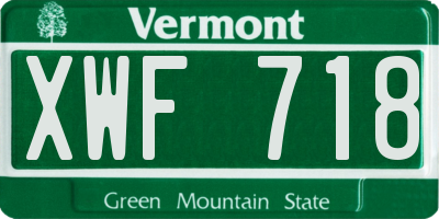 VT license plate XWF718