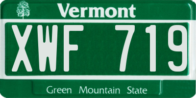 VT license plate XWF719