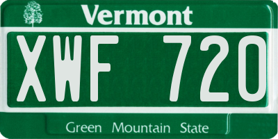 VT license plate XWF720