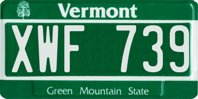 VT license plate XWF739