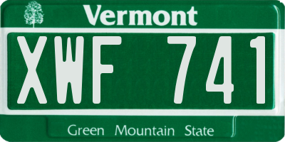 VT license plate XWF741