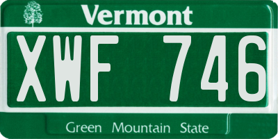 VT license plate XWF746