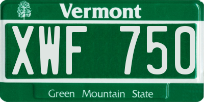 VT license plate XWF750