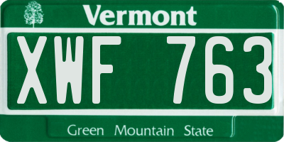VT license plate XWF763