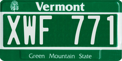 VT license plate XWF771