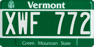 VT license plate XWF772