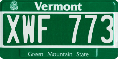 VT license plate XWF773