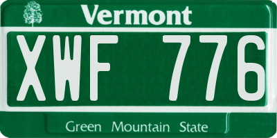 VT license plate XWF776