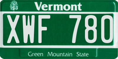 VT license plate XWF780