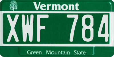 VT license plate XWF784