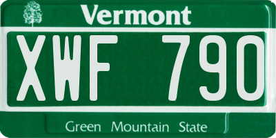 VT license plate XWF790