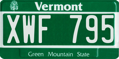 VT license plate XWF795